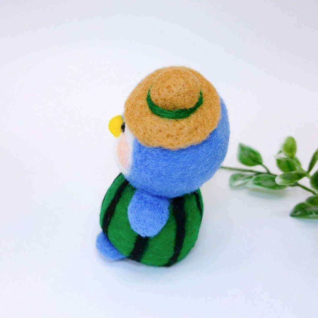 さくら桃様】夏の季節飾り 子ペンギンのスイカ割り ひまわり 羊毛