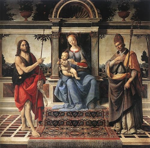 XcBAIHOUD Famoso Abstracto Cuadro Pinturas Murales Dama col Battista e Donato di Andrea Del Verrocchio para la Decoración del Hogar de la Oficina 60x90cm