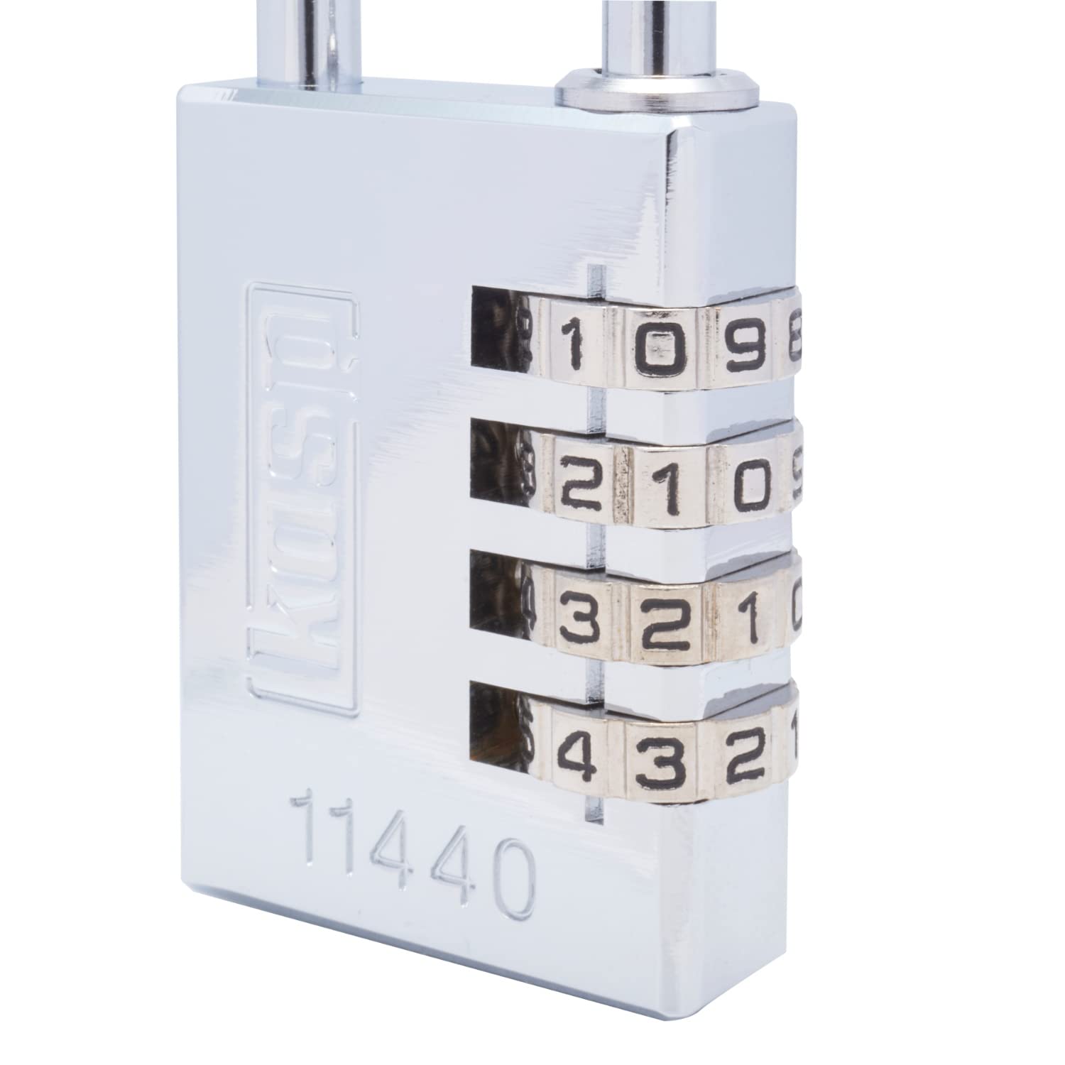Cadenas Combinaison KASP Marine - Laiton Chromé 40mm - Anse Acier Inoxydable - Résistance Corrosion - 4 Chiffres