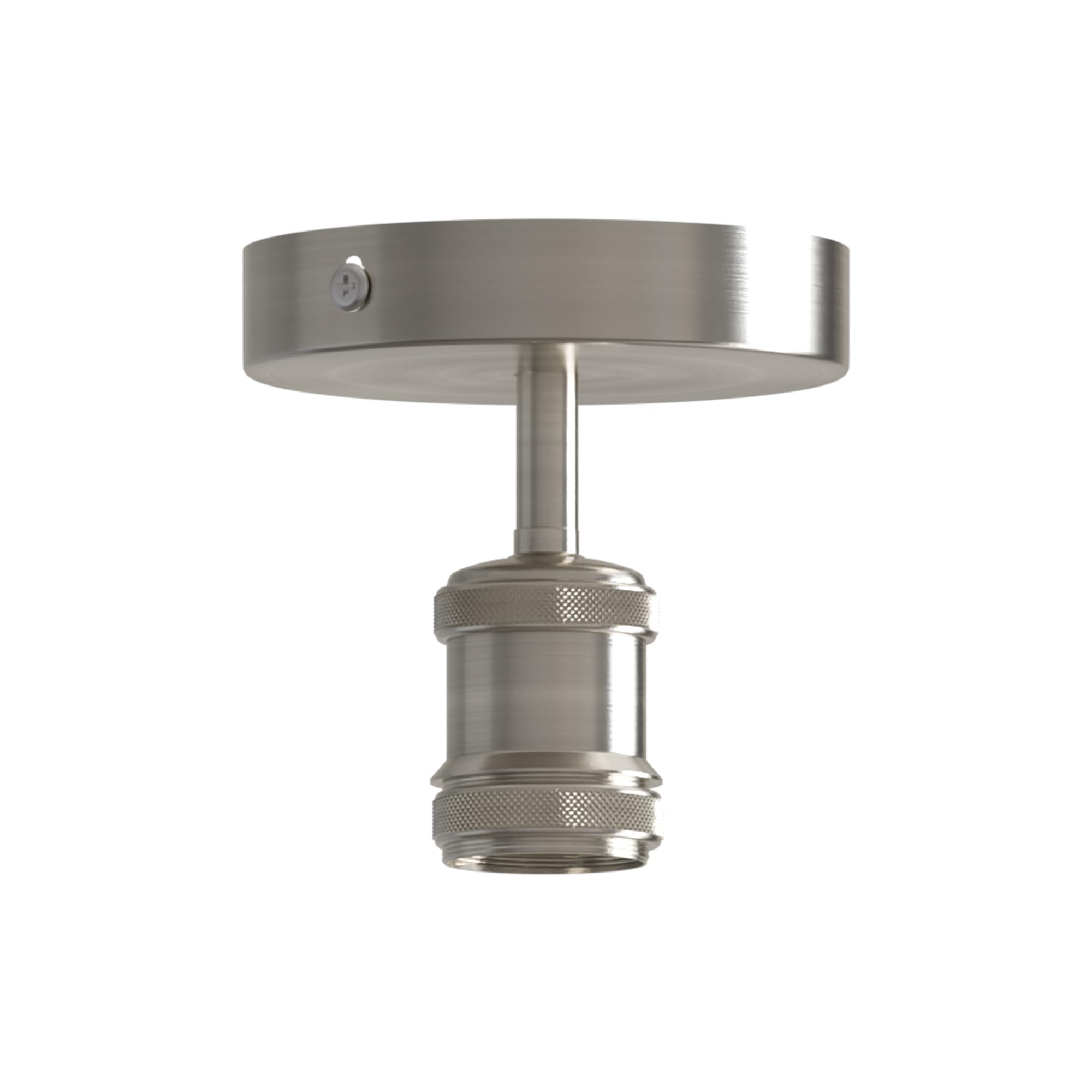 LEDSone Vintage Flush Mount Ceiling Light Fixture Industrial Metal E27 Base Ceiling Lighting for Bedroom Living Room Kitchen Hall Way Restaurant Cafe (Satin Nickel, Without Bulb)