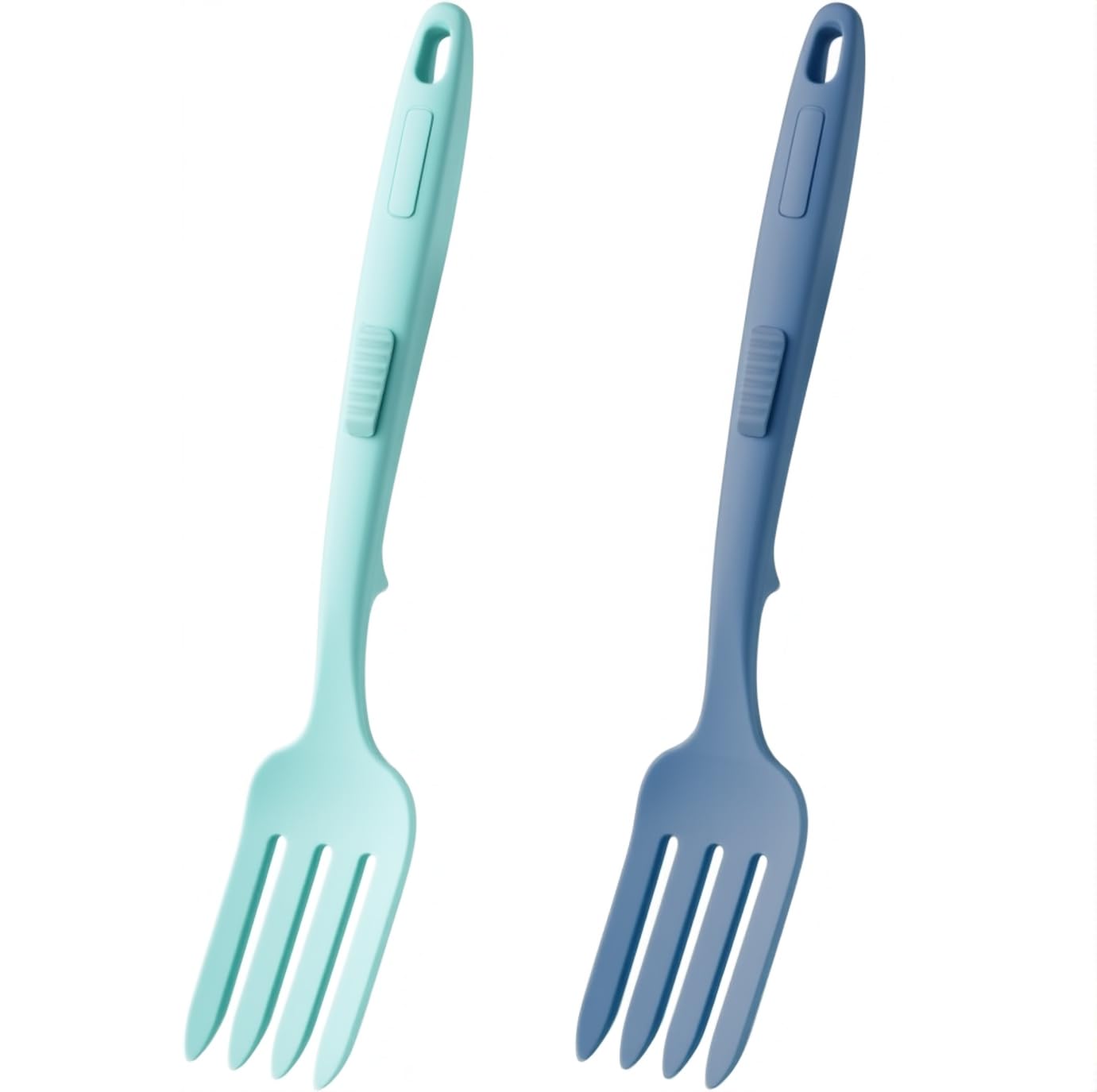 Two silicone flexible forks, heat-resistant silicone long fork, multifunctional non stick mixing fork, used for Mix Ingredients, Mash Food, Whisk Eggs, Baking.