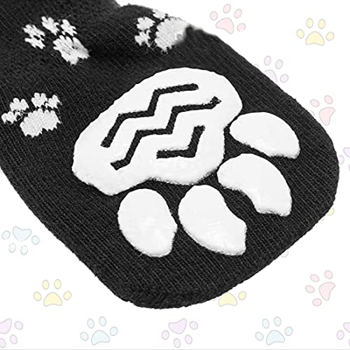 XPEX 4er-Pack Anti-Rutsch-Pfotenschutz-Hundesocken, Anti-Rutsch-Hundesocken mit verstellbaren Trägern, Anti-Rutsch-Socken, Indoor-Hunde-Anti-Rutsch-Socken