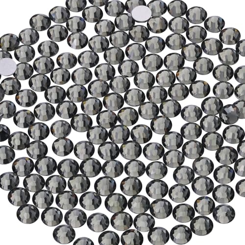 Image of 2000PCS SS20 /5mm Crystal Glass Rhinestones for Bedazzling (Black Diamond) | Flatback Rhinestones for Crafting DIY Nail Art Makeup Decoration, Gems Diomand Charms for Tumbler Shoes Clothing Mug