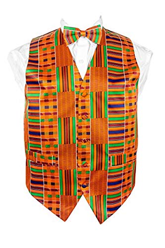 African Kente Print Vest Set Kinte Black History3