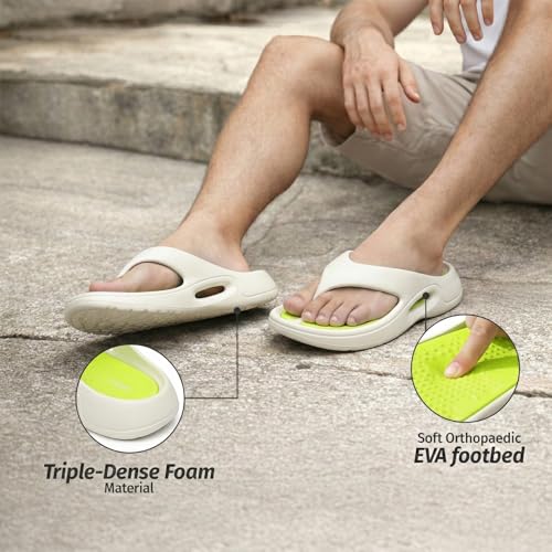 Image of YOHO Sponge Flip Flops for Men | Orthopedic Slippers & Mild Acupressure | Waterproof Monsoon Footwear | Dual Tone EVA Footbed