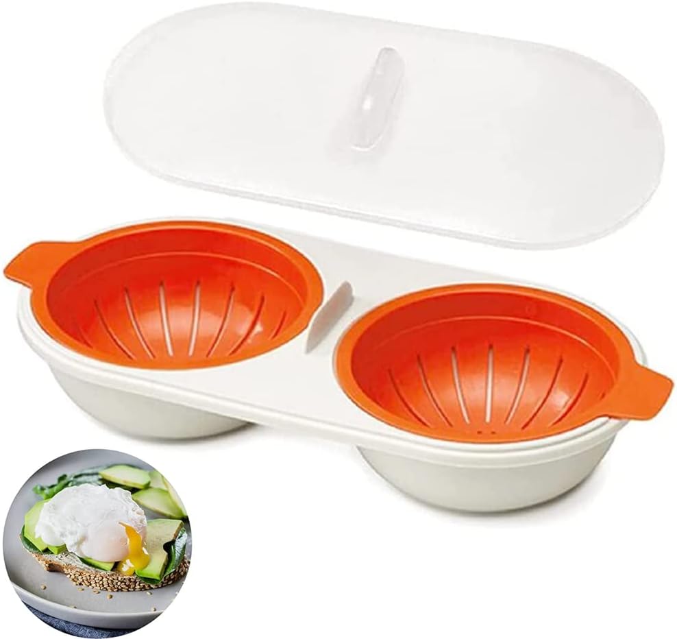 Draining Double Cup Egg Boiler, Microwave Egg Poachers, Mold Eggs