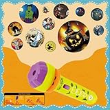 Halloween Flashlight Projector For Kid, Halloween Projector Lights 24 Different Pattern Pumpkin Ghost Theme Images Projection Torch Flashlight Toy Gift,Halloween Decorations Party Favors (orange)