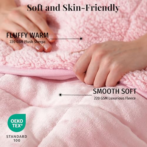 Image of Topblan Sherpa Fleece Weighted Blanket for Adults, 15lbs 48 x 72 Twin Size