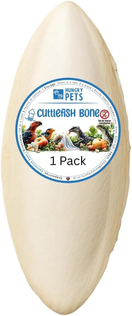 Hungry Pets Cuttlefish Bone 1 Pack | Natural Calcium Mineral Bird Cage 9-15CM