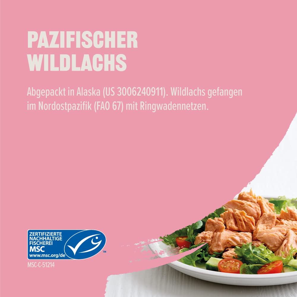 by Amazon MSC Pazifischer Pink-Wildlachs mit Haut und Gräten, 213g