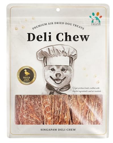 Singapaw Deli Chew Premium Air-Dried Dog Treats 100% Natural Real Meat High-Protein Training Chews (Duck Thin Jerky 130g)