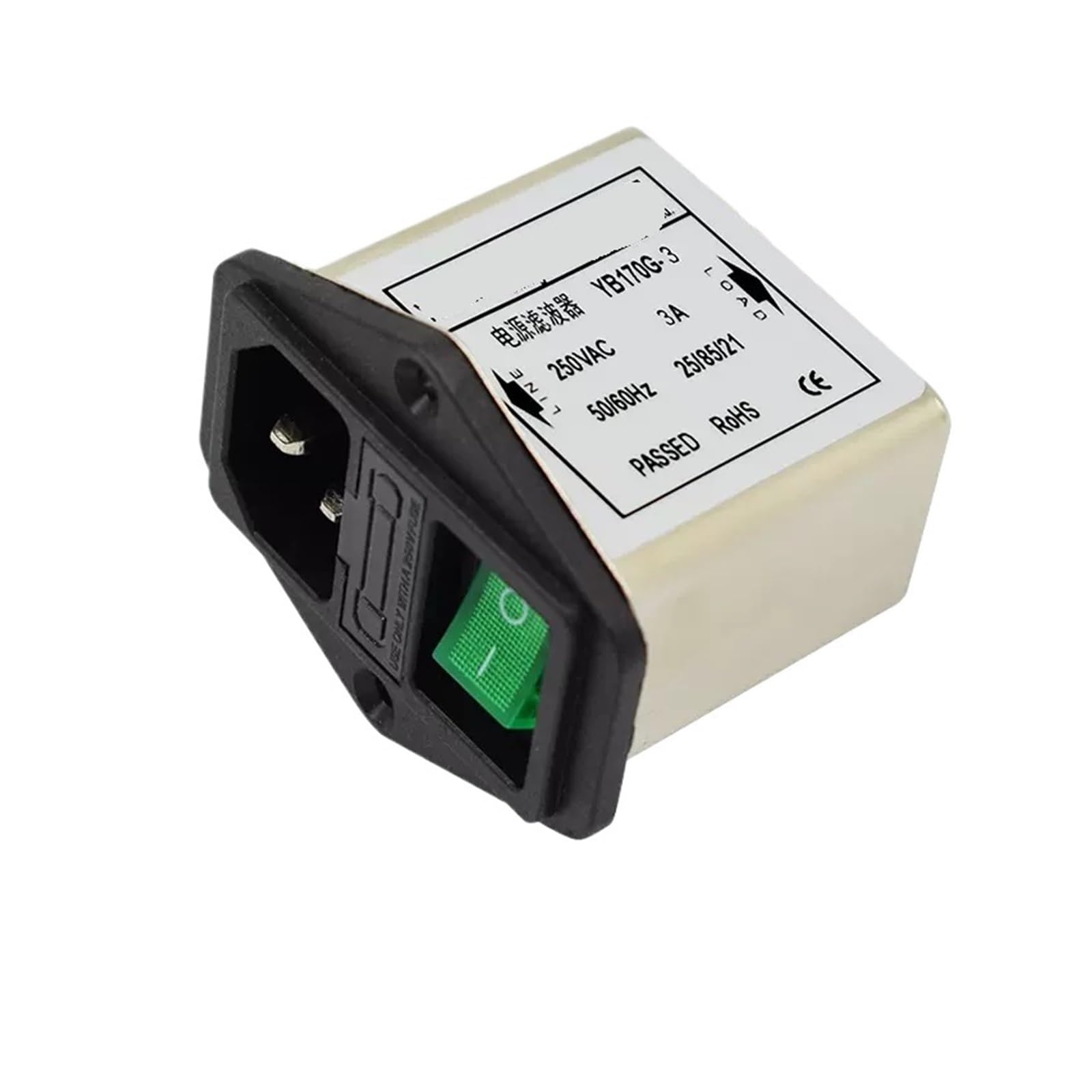 YB170G Netzfilter mit Steckdose Sicherung Schalter 220V 250V