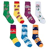 Crazy Socks, Breakfast Food Funny Cute Novelty for Men Women, Fun 7 Pack Cereal