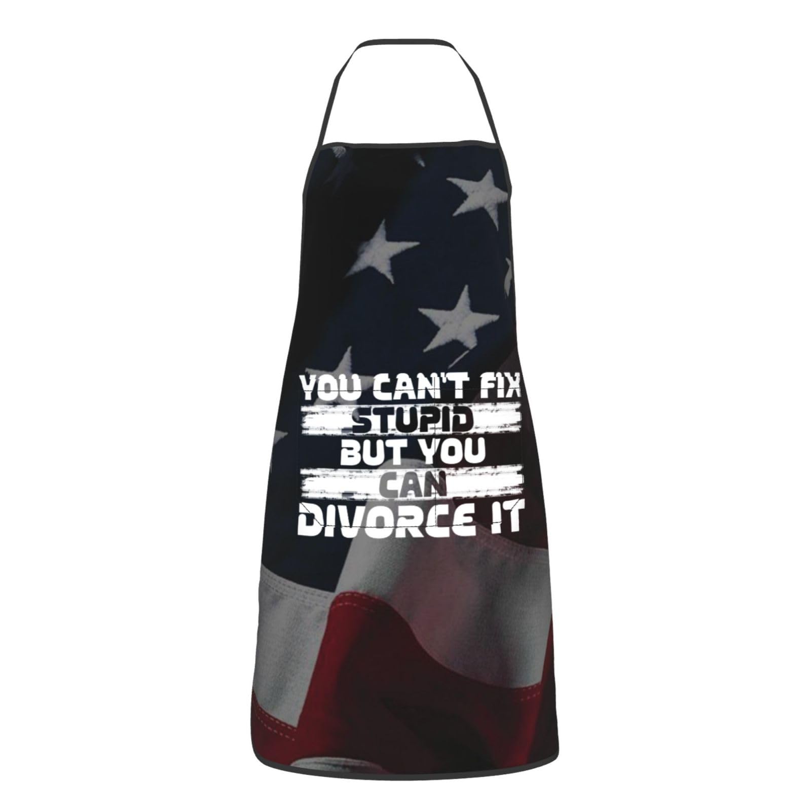 nopicsn You Can't Fix Stupid But You Can Divorce It Apron for cooking with Pockets Women Men Kitchen Chef Funny Aprons