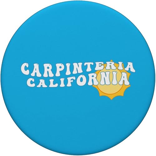 Miniatura 3 de Carpinteria California CA Retro Ondulado Souvenir Vacaciones PopSockets PopGrip intercambiables