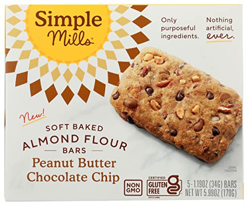 Simple Mills Soft Baked Almond Flour Bars, Peanut Butter Chocolat...
