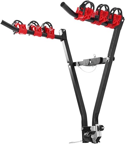 GOTOTOP Enganche de remolque para 3 bicicletas, construcción de acero, diseño plegable, capacidad de carga 132.3 lbs, para viajes familiares y