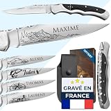 KDO MAGIC Couteau personnalisé Laguiole Noir en Acier inoxydable