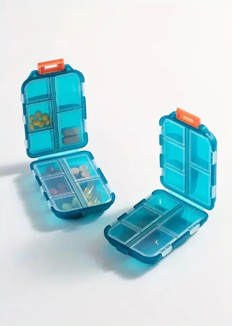 Medicine Pill Box with Travel Medicine Case Kit, Portable Pill Organizer Box with Multiple Compartments, Mini Pocket Tablet & Capsule Storage Container for Daily Medication 1 PCS-image-23