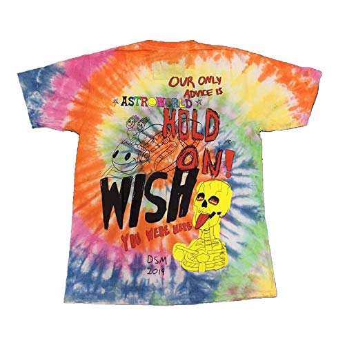 2019 Astroworld Travis Scott Virgil abloh Tee T Hombres Mujeres 1:1 Tie Dyeing Travis Scott camisetas