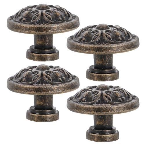 Balacoo Pomos Decorativos de Metal para Muebles, Tiradores y Perillas Vintage, 4 Unidades, Diseño Europeo Clásico, Ideales para Armarios, Cajones y Puertas en Espacios Residenciales