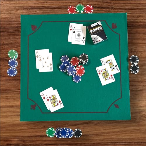 Teppich Karten - Poker Matte - Poker Spiel - Faltbare Matte Reise Poker - Reise Karten (Poker)