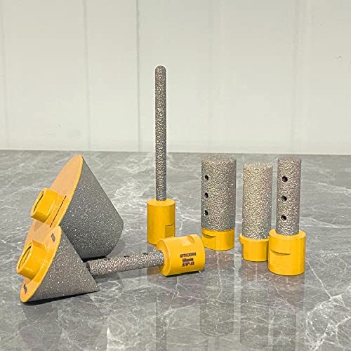 Gytycatah ZT-YELLOW Diamond Beveling Chamfer Bits, 48Mm Diamond Countersink Drill Bits For Existing Holes Shaping Enlarging Trimming In Tile Ceramic Marble Glass Granite 1-7/8 Inch (48Mm) Dia X 5/8"-11 Threads thumb #4