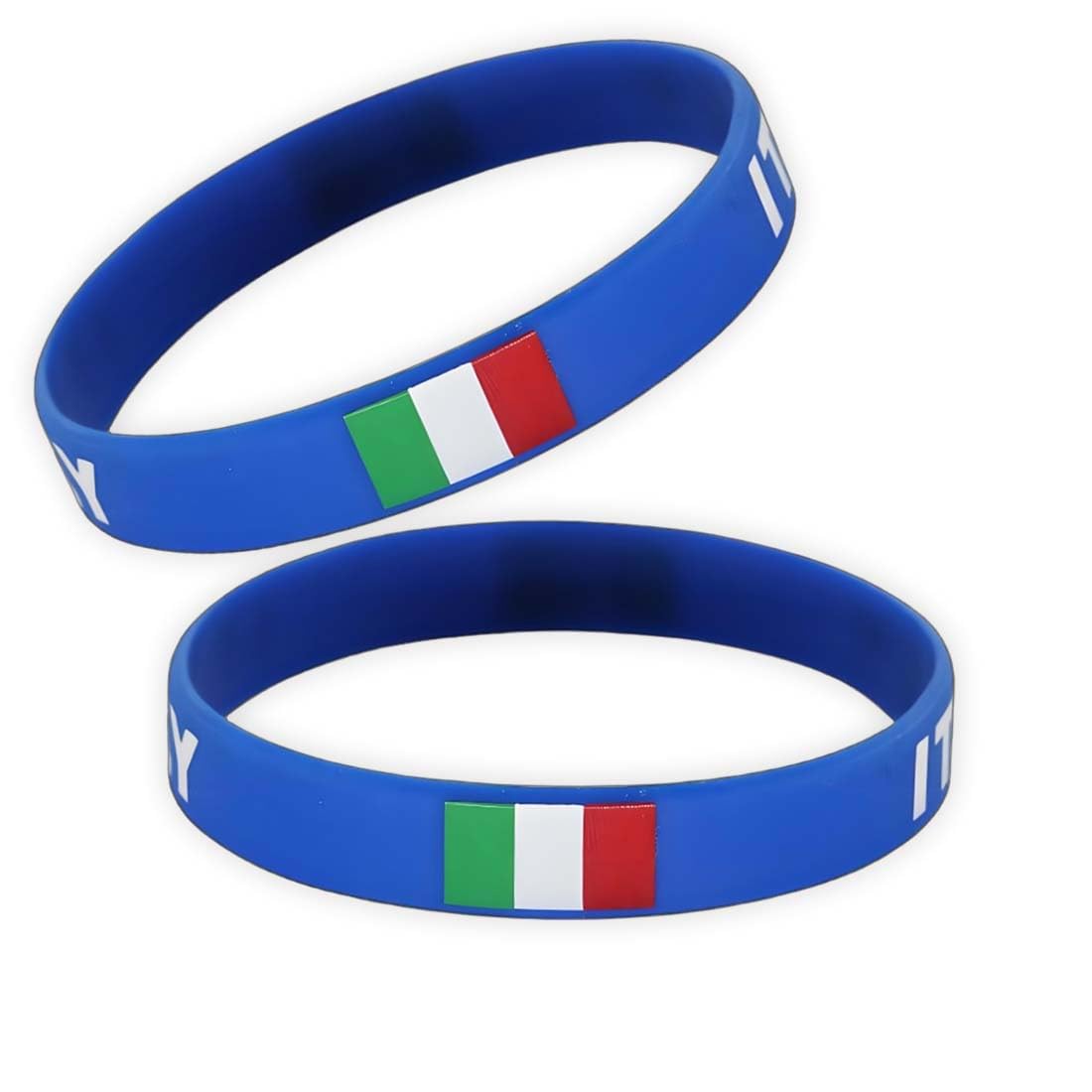 2 PCS Italy Bracelet,Italian Silicone Wristband,Decor for Sport Parade Party