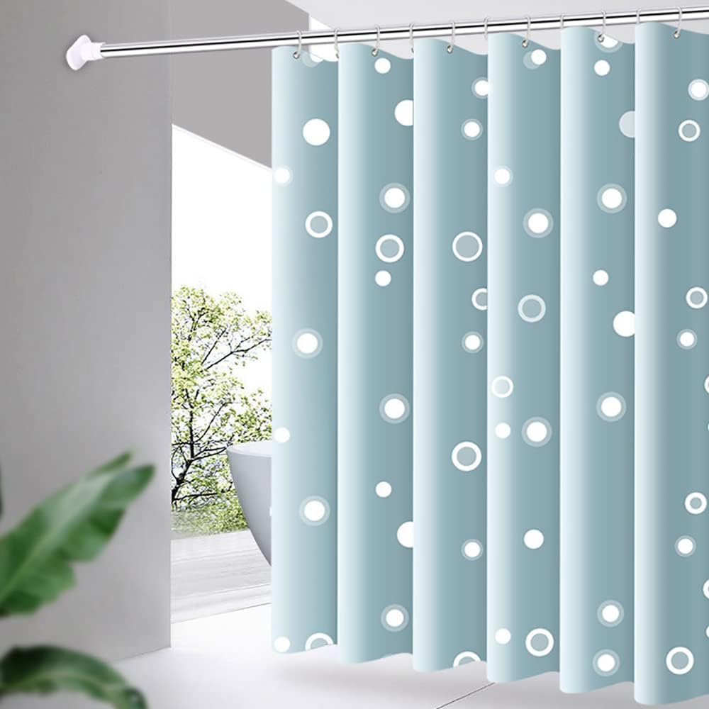 Lkw Ogechi Blue Shower Curtain with Weighted Hem 240cm Drop Heavy