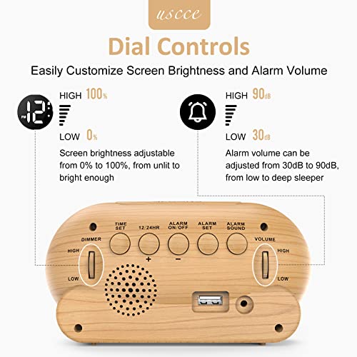 Uscce UE-128-WOOD Small Digital Alarm Clock thumb #2
