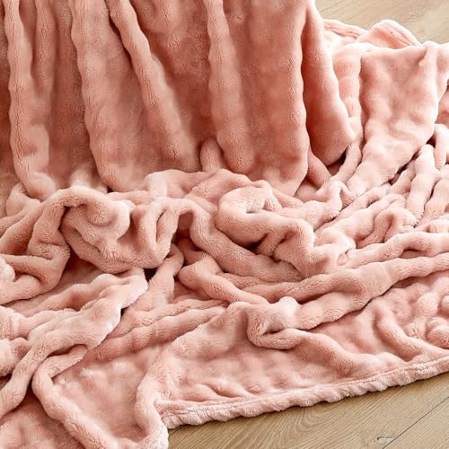 Mocolatte 毛布 ブランケット 軽量 ふわとろ毛布 シングル 夏掛け 膝掛け おしゃれ もうふ もこもこ 暖かい 柔らかく肌触り 高密度 マイクロファイバー 静電気防止 洗える 四季適用 (ピンク,140x190cm)