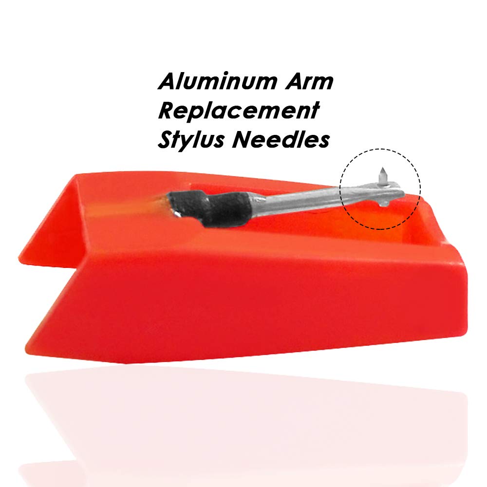 Cartouche Tourne-disque Avec Aiguilles Diamant Rouge/bleu - Compatible Platines Vinyles LP Et 78 Tours
