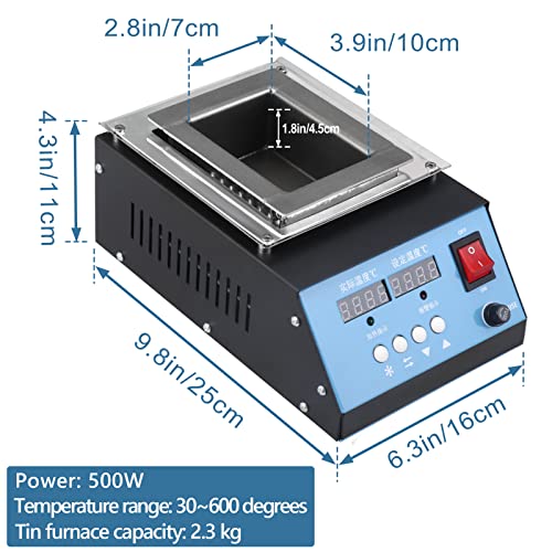 Image of Solder Pot Lead-Free Titanium Solder Pot for Welding Double Digital Display Capacity 2.3kg 500W 30~600C