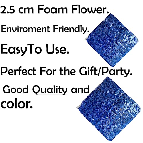 creative balloons Blue Foam Roses with Stem Lace Edge 144 Pcs Fake Flowers Artificial Roses for Decoration DIY Crafts Rose Bouquet Flower Buds Wedding Party Foam Rose Garland Pack of 1 - Image 4