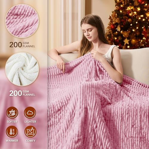 Image of Homemate Electric Heated Blanket Queen Size - 84 inchx90 inch Heating Blanket Queen Size Dual Control 1 /2 /4 /6 /8 Hours Auto-Off 10 Heat Level Over-Heat Protection Soft Flannel Sherpa ETL Certification