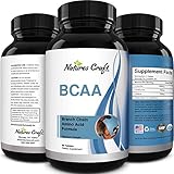 Natures Craft's BCAA Branched Chain Amino Acids Supplement Natural Muscle Builder Pure Energy Booster and Workout Exercise Support for Men and Women Boost Recovery L-Leucine L-Valine 60 Tablets