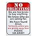 No Soliciting Sign We are Too Broke Reflective Signs 8x11 Inch Rust Free 40 Mil Aluminum Sign