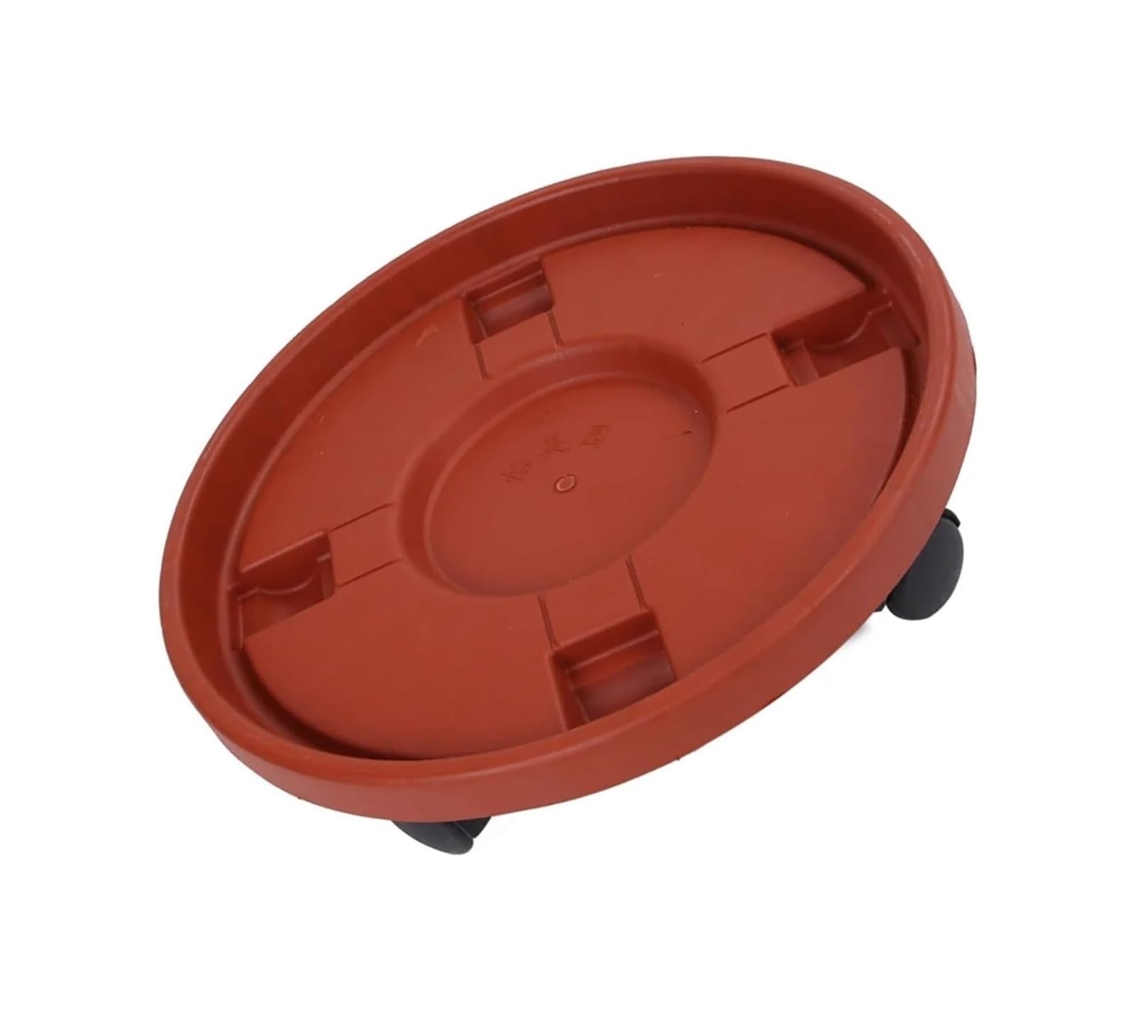 EAmrfvqt Flower pot rack wheel, Stand With Wheels Red ABS Round Rolling Pot Cart Outdoor