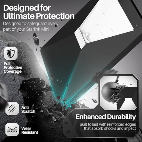 TNP Protective Silicone Case Cover for Starlink Mini with Sticker, Black - image 2