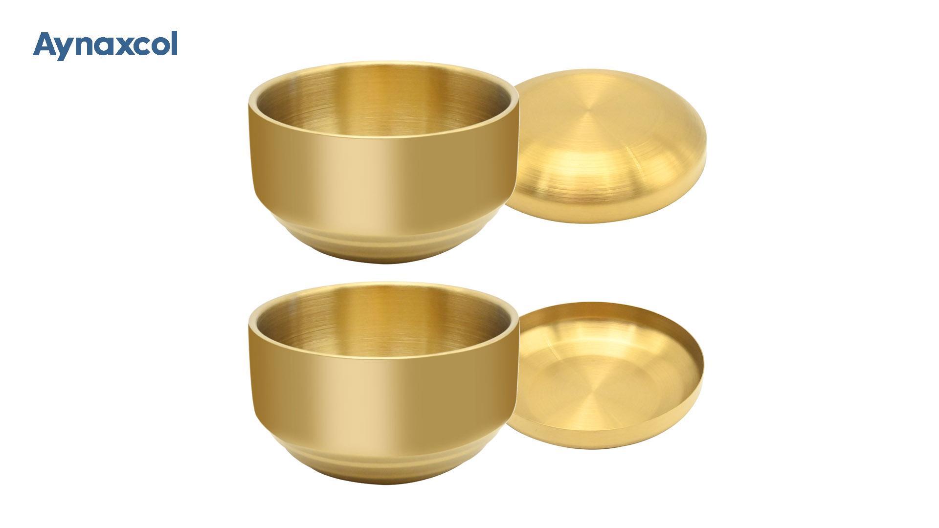 Amazon.com: Aynaxcol Stainless Steel Rice Bowl with Lid, Set of 2