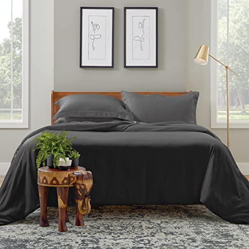 Cosy House Collection Luxury Duvet Cover Set 3-Piece - Blend Of Rayon Derived From Bamboo - Ultra Soft Bedding - Zippered Comforter Protector, Includes 2 Pillow Shams (Full/Queen, Grey) #TOP9