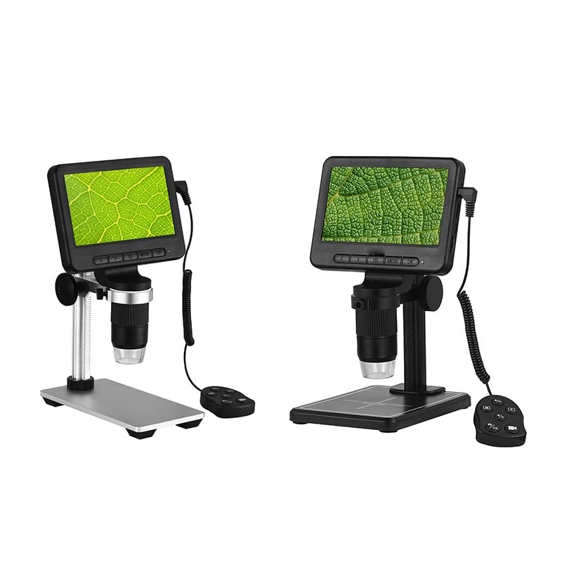 Microscopio digital 1080p HD USB con kit de accesorios y diapositivas, pantalla grande de 5 pulgadas