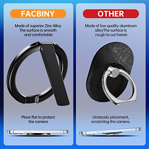 Facbiny Magnetic Metal Phone Kickstand Compatible For Iphone 12/13/14 Series, Magnetic & Magsafe Cases [Removable Phone Holder] [Adjustable Angle To Stand], Mystic Black #TOP4