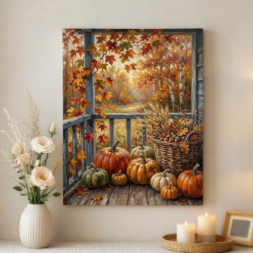 Cuadro de calabazas decorativo y pósteres artísticos para colgar en casa