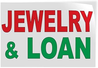 Decal Stickers Multiple Sizes Jewelry & Loans Red Green Industrial Vinyl Safety Sign Label Business 10x7Inches