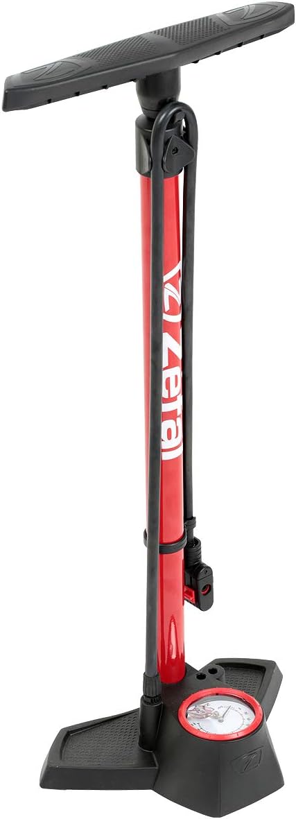 pompa da pavimento per biciclette con manometro