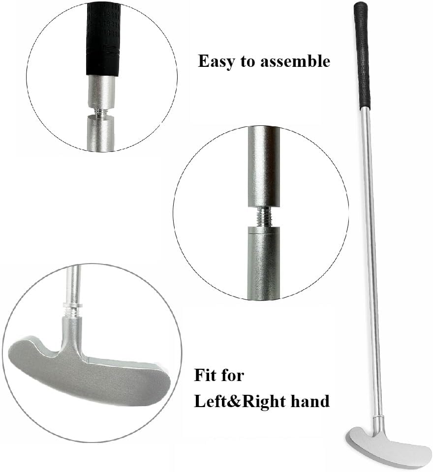 Indoor Outdoor Golf Putter Training Set Two Way Putter for Right/Left Hand Golfer Portable Three-Section Design