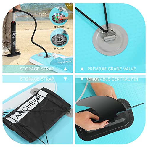 Inflatable 10'6"×33"×6" Stand Up Paddle Board With Durable Sup Accessories, Backpack, Leash, Paddle And Hand Pump, Bottom Fin, Waterproof Bag, Repair Kit, All-Round Board For Youth & Adult #TOP4