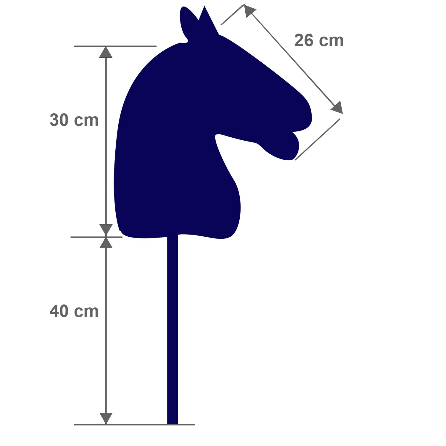 Hobby Horse Frison Noir pour Hobby Horsing pour Enfants et Adolescents de 7 à 20 Ans. Cheval bâton avec Filet, rênes + Bonnet Blanc, Licol moumoute et Longe Noirs - Taille L