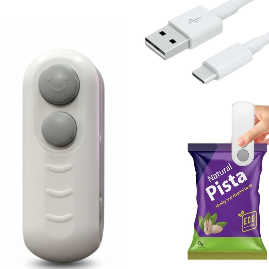 2-in-1 Mini Sealing Machine for Food Packets | Portable Heat Bag Sealer & Cutter | USB Rechargeable Handheld Airtight Snacks, Chips, Sealer | Keeps Food Fresh | Home & Travel Use-image-49